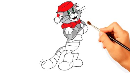 Поэтапное рисование кота Матроскина