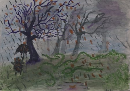 Рисование поздняя осень