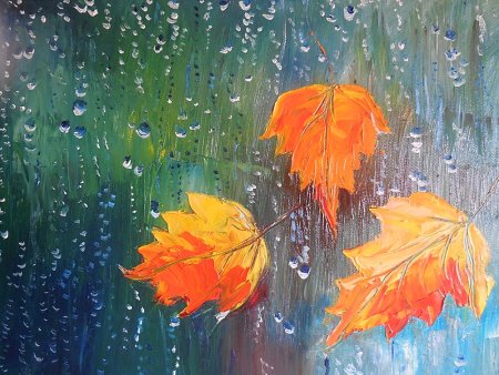Дождливая осень акварель для детей