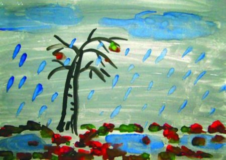 Рисование грустная осень