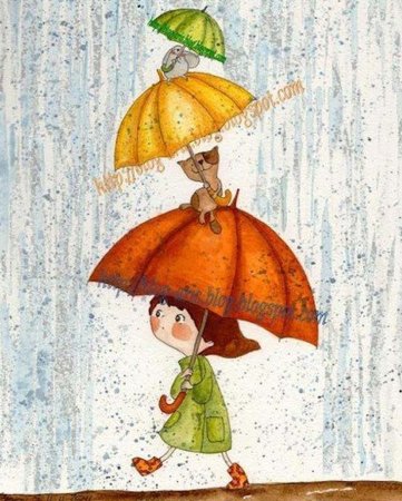 Открытка зонт