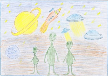 Рисование космос инопланетяне