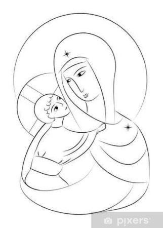Рисование Богородицы для детей