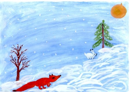 Рисование в подготовительной группе на тему животные зимой