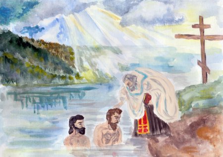 Раскраска князь Владимир крещение Руси