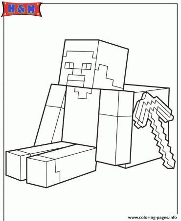 Раскраска Minecraft Стив