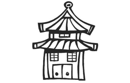 Китайский дом раскраска