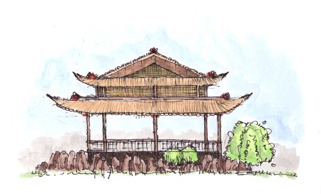 Японские дома для рисования