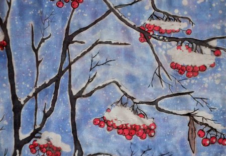 Рисование рябина зимой
