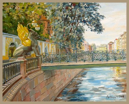 Мост акварелью