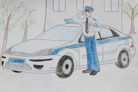 Полицейский рисунок карандашом