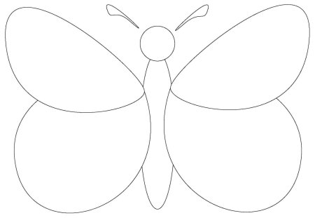 Контур бабочки для аппликации