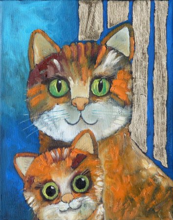 Кошка пастелью для детей