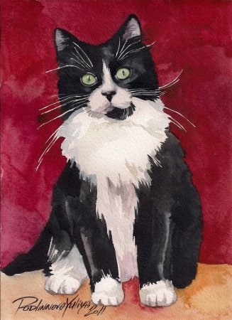 Котенок гуашью