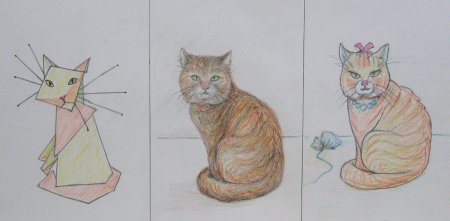 Котик рисунок на изо