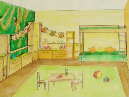 Детские рисунки комнаты