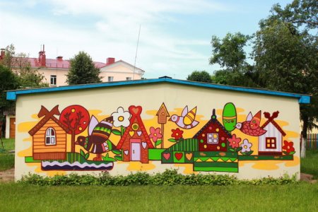Роспись веранды в детском саду