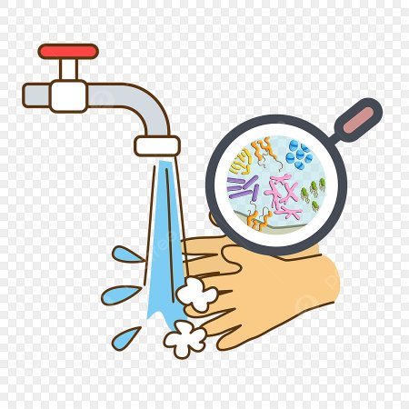 Мыть руки на прозрачном фоне