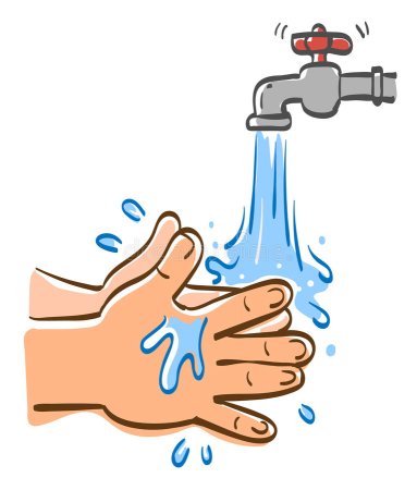 Кран с водой мультяшный