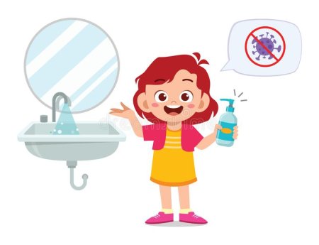 Девочка моет руки