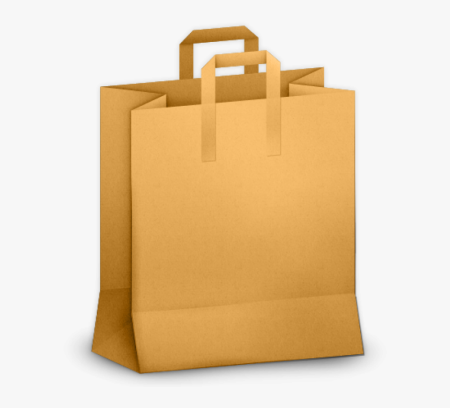 Бумажный пакет на прозрачном фоне
