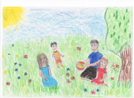 Рисунок семья на отдыхе