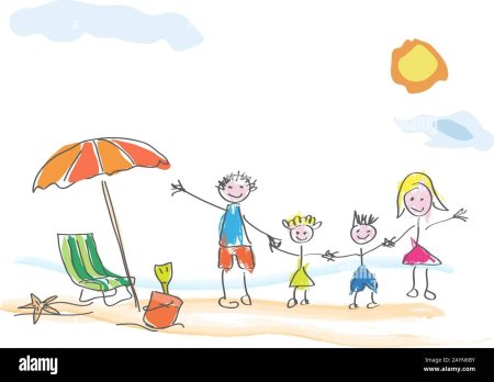 Рисунок моя семья на природе