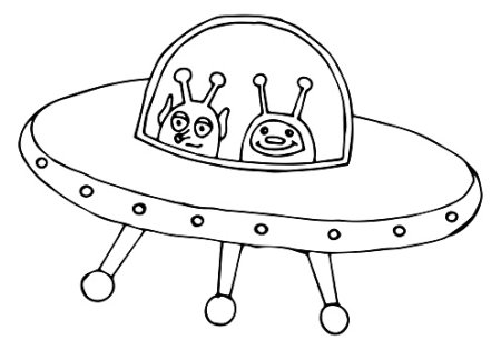 Летающая тарелка на прозрачном фоне
