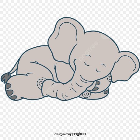 Слоник спит рисунок