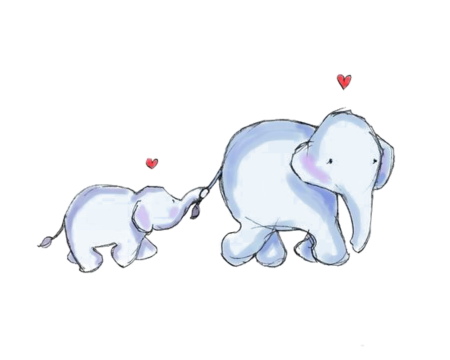 Слониха со слоненком мультяшка