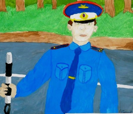 Детский рисунок полицейского