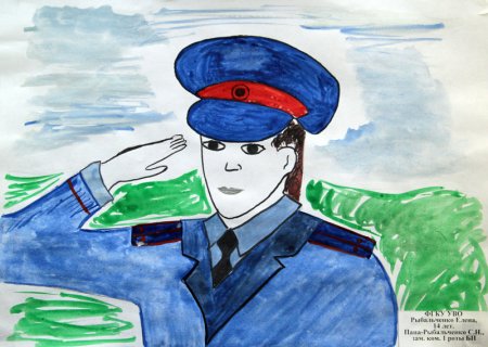Детские рисунки полицейского