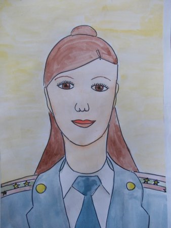 Рисунок на тему моя мама полицейский