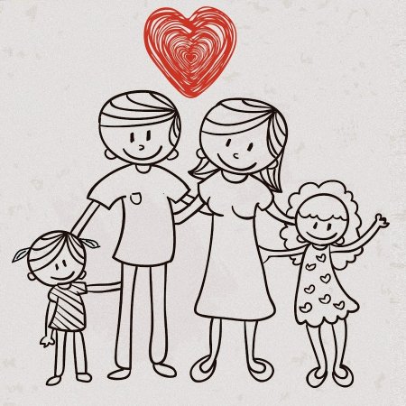 Рисунок семьи для срисовки