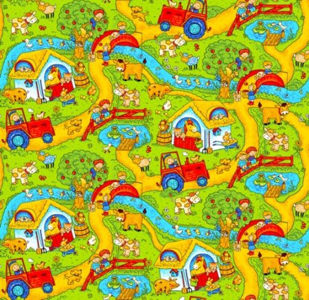Ковер детский коврик 250x200 2,5x2, город, деревня
