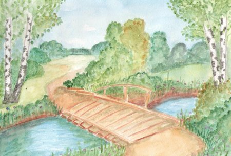 Река детский рисунок