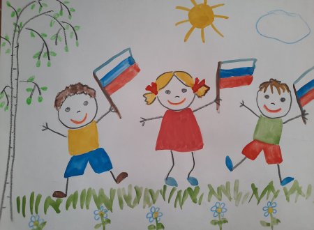 Детские рисунки ко Дню российского флага