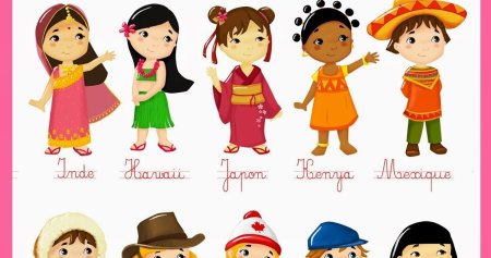 Человечки разной национальности для детей