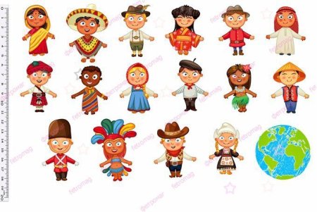 Фигурки людей разных национальностей