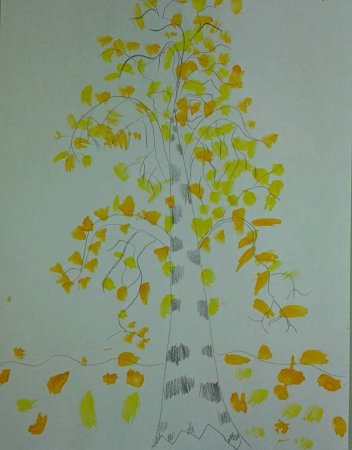 Осеннее дерево береза