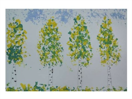 Рисование осенние Берёзки