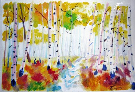 Поэтапное рисование осеннего дерева