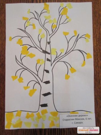 Рисование осенняя береза подготовительная группа