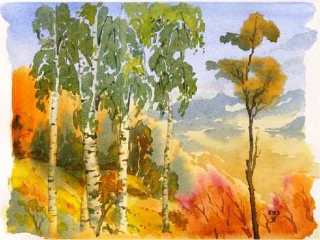 Рисование береза в подготовительной группе