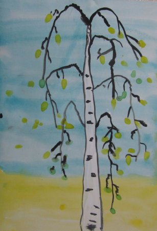 Рисование осеннее дерево в карандаше