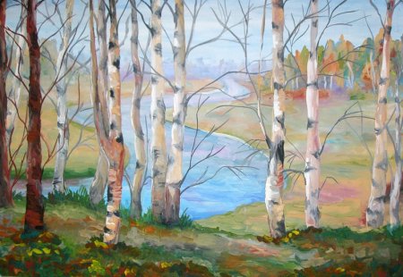 Александр Болотов картина пейзаж с березами