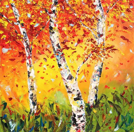 Нетрадиционное рисование Березовая роща
