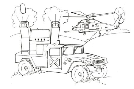 Раскраска военные машины
