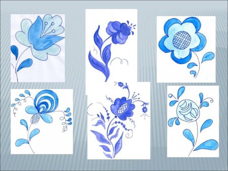 Рисование в старшей группе на тему Гжельские узоры