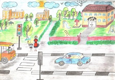 Дорога в школу рисунки детские
